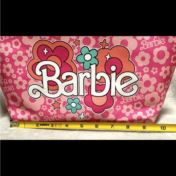 NWOT Barbie Pink Floral Cosmetic Bag - Picture 9 of 10